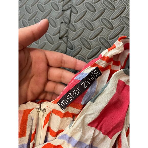 Mister Zimi Clover Jumpsuit Party Print Sleeveless‎ Wide Leg Size 10 Preowned - Picture 10 of 10